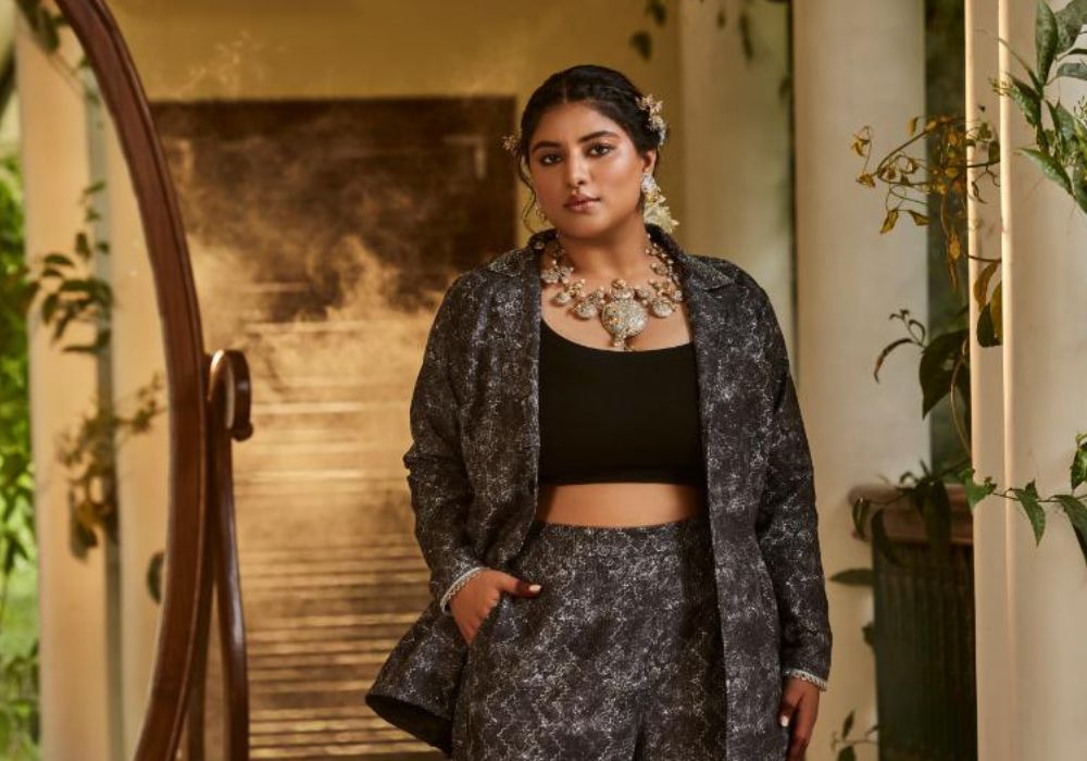 Maroon Indo Western Women Plus Size Set