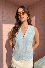 Powder Blue Charu Waistcoat