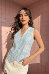 Powder Blue Charu Waistcoat