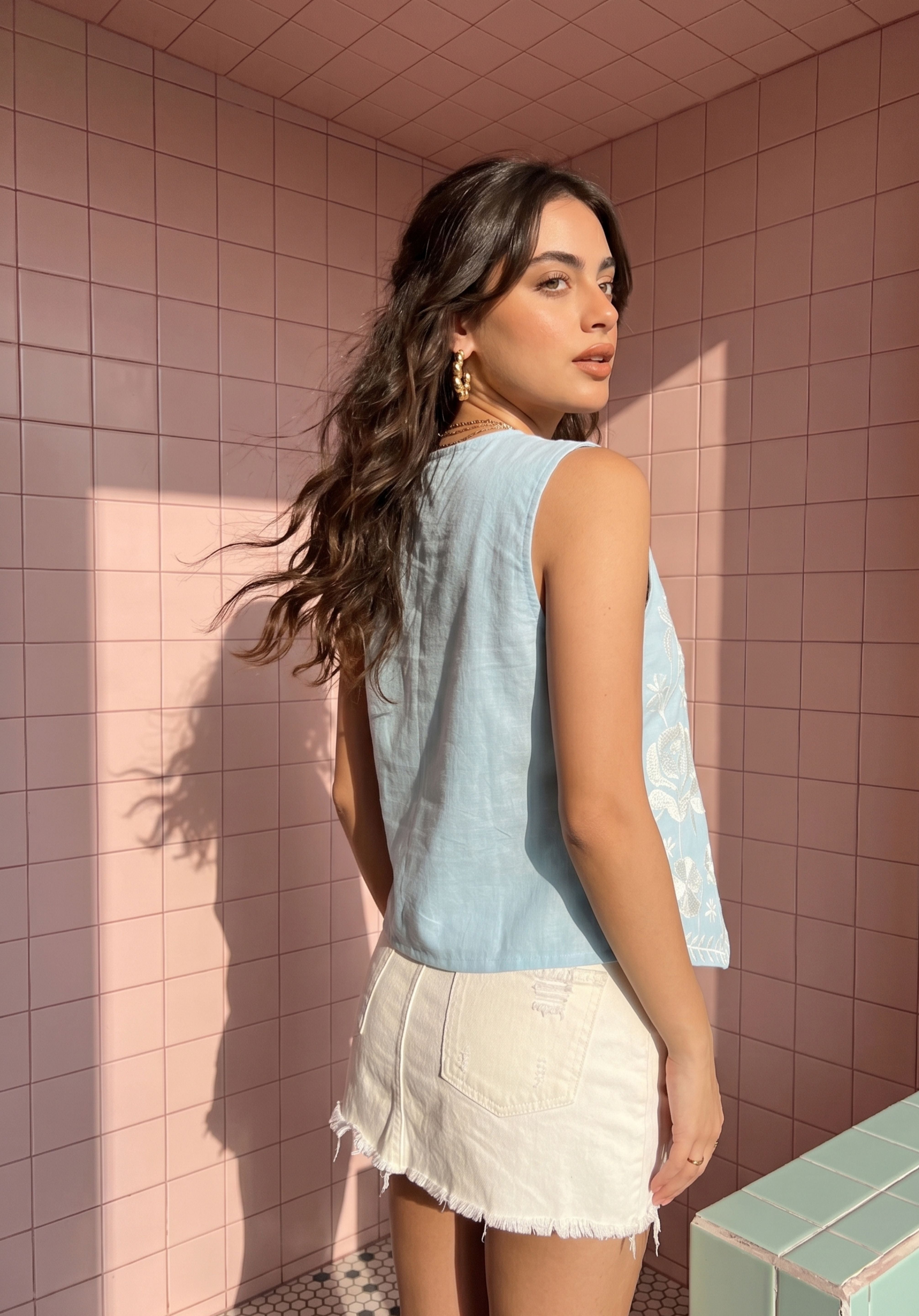 Powder Blue Charu Waistcoat