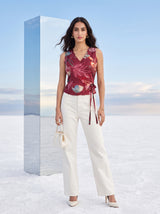 Crimson Meadow Wrap Top