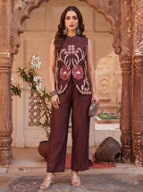 Mahogany Embroidered Co-ord Set