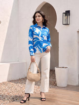 Cobalt Bloom Button Shirt