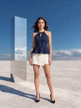 Midnight Halter Peplum Top