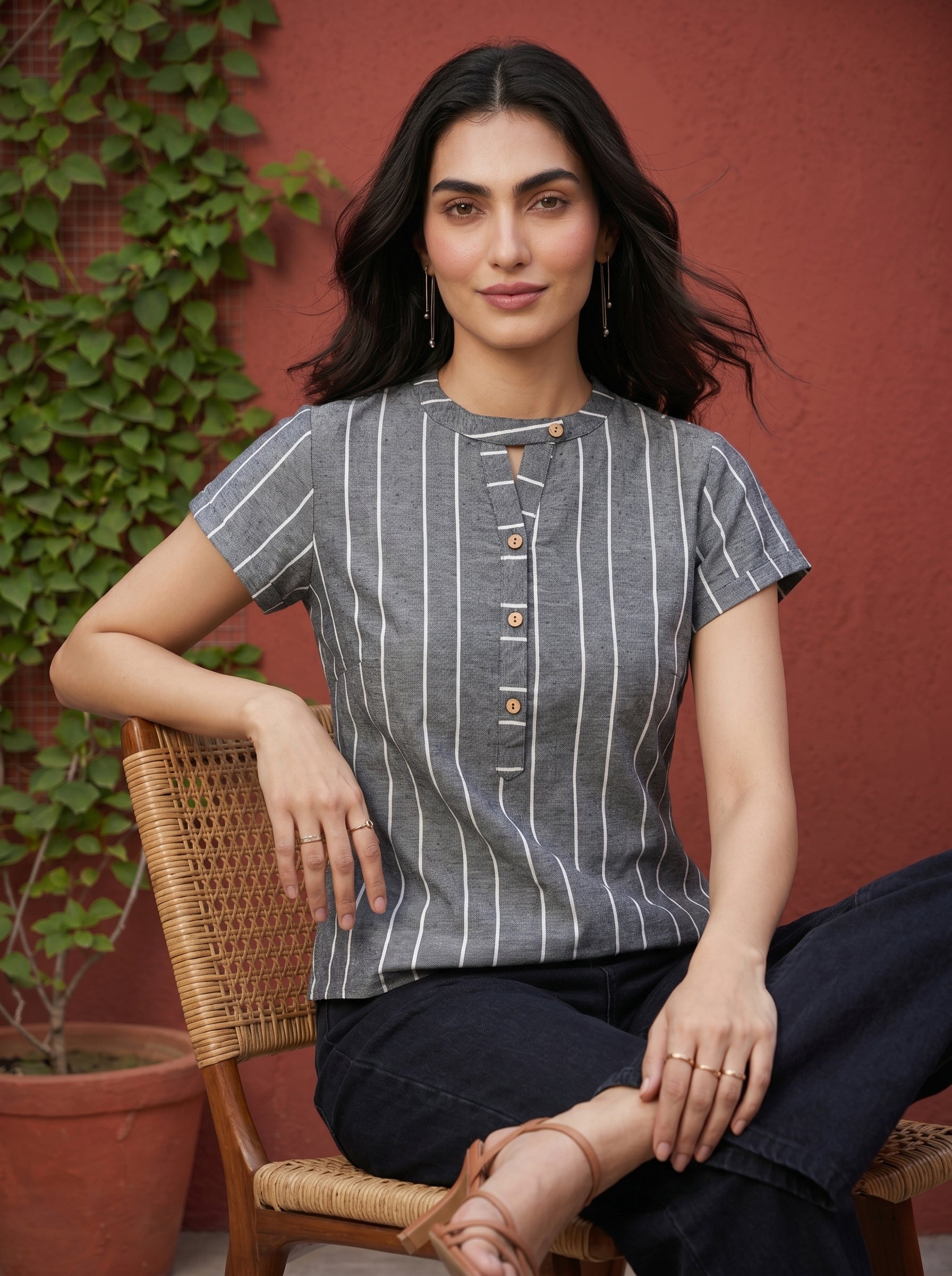 Grey Diya Top