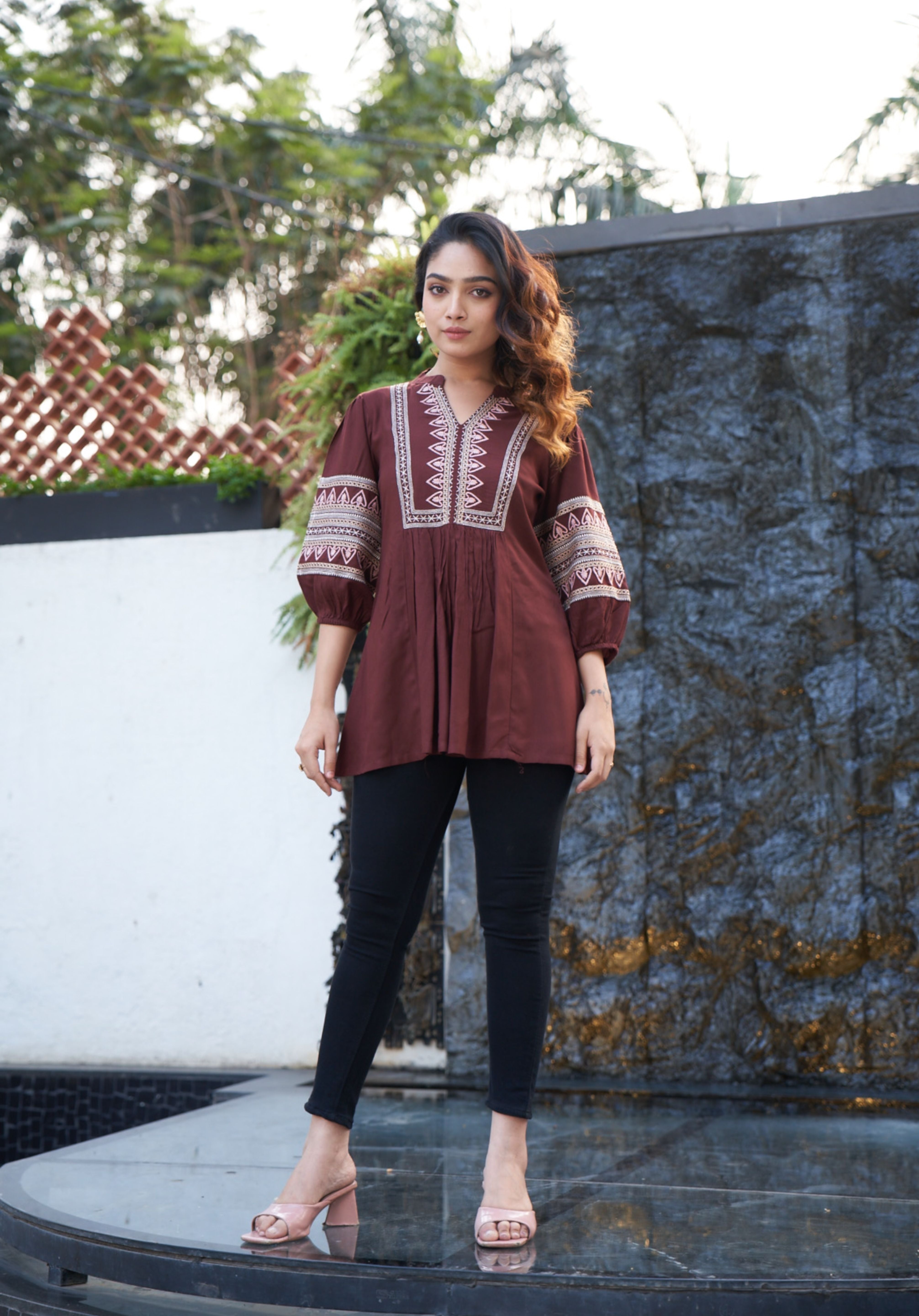 Brown Ananya Top
