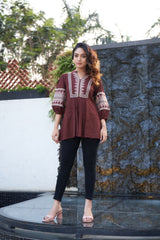 Brown Ananya Top