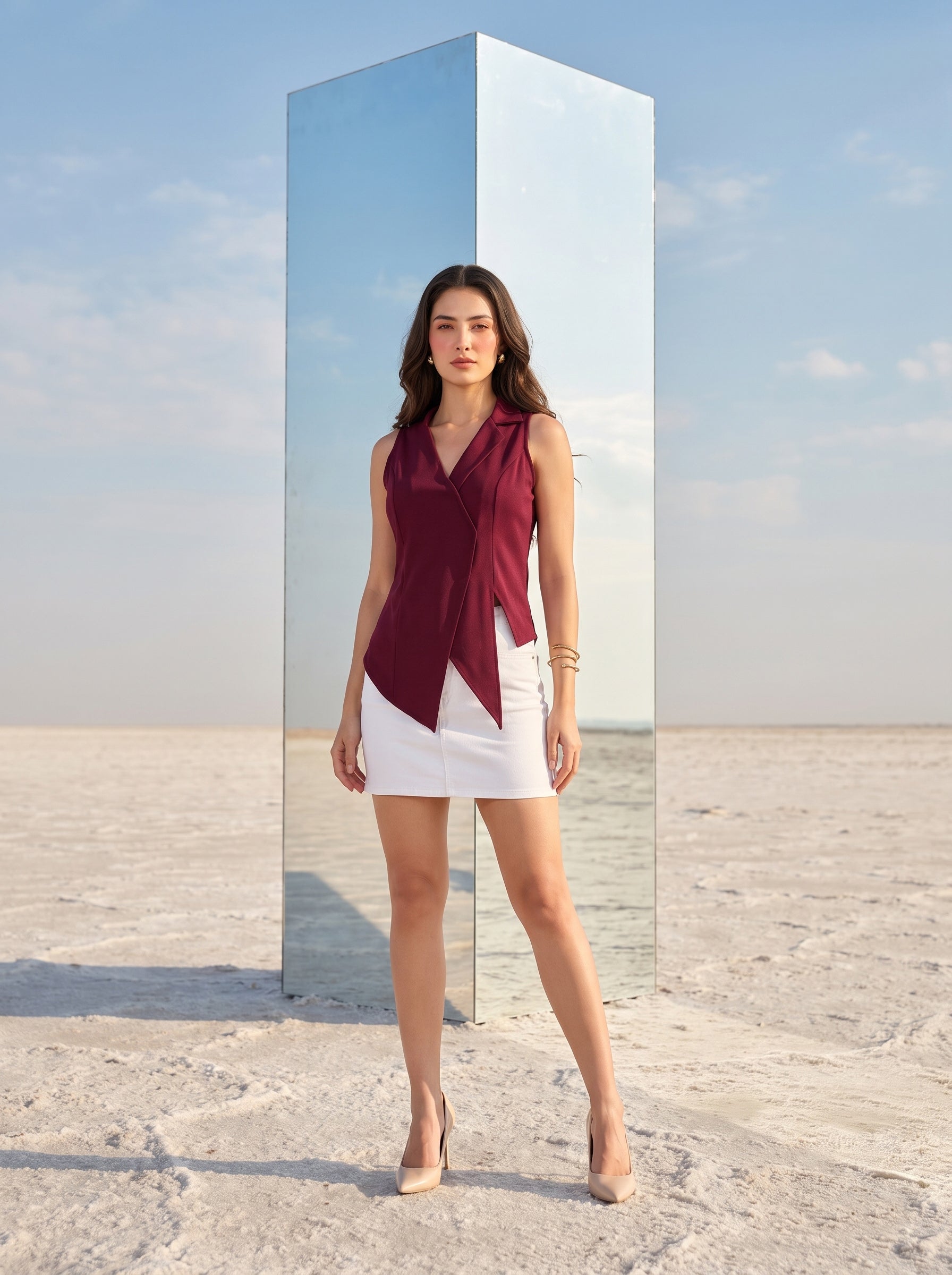 Burgundy Wrap Top