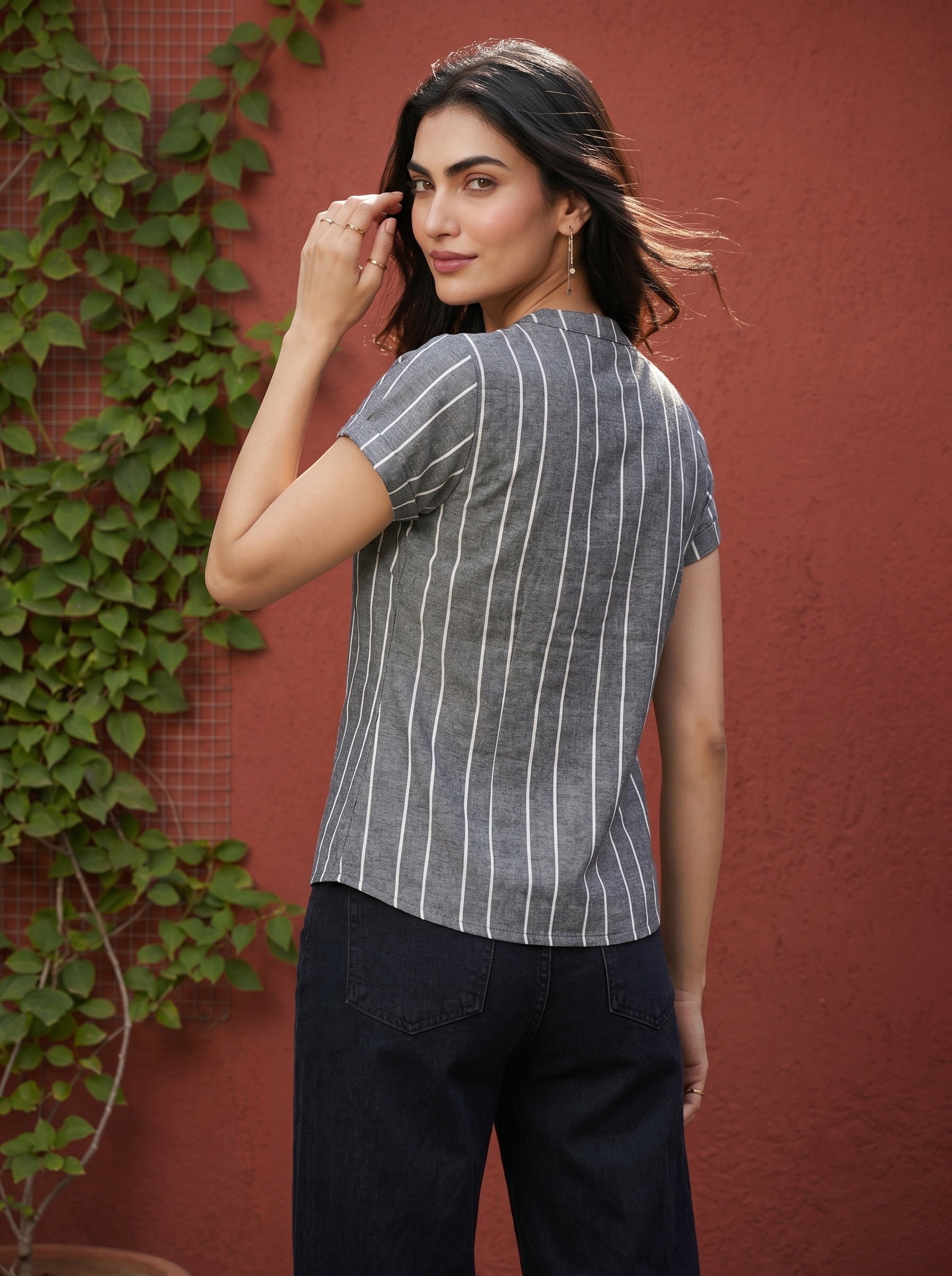 Grey Diya Top