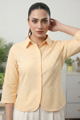 Yellow Gingham Saanjh Shirt