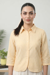 Yellow Gingham Saanjh Shirt