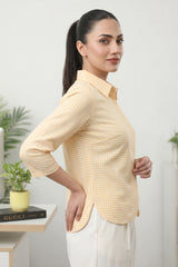 Yellow Gingham Saanjh Shirt