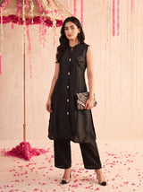 Black Dilruba Kurta Set