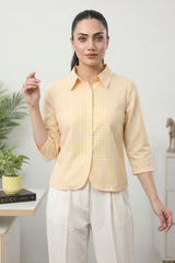 Yellow Gingham Saanjh Shirt