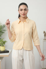 Yellow Gingham Saanjh Shirt