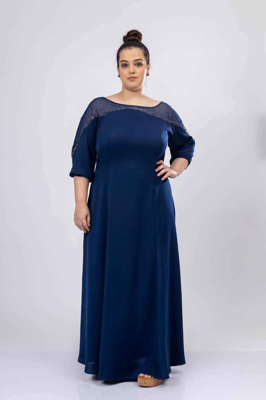 Plus Size 3 4th Sleeve dresses for Women Casual - Mamicha