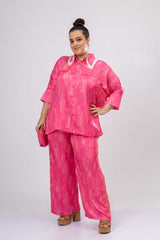 Shop pink co ord set plus size online for women - Mamicha