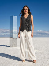 Onyx Stripe Wrap Top