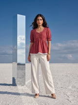 Ruby Stripe Ruffle Top