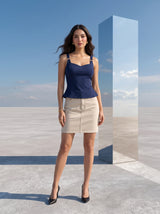 Navy Buckled Corset Camisole