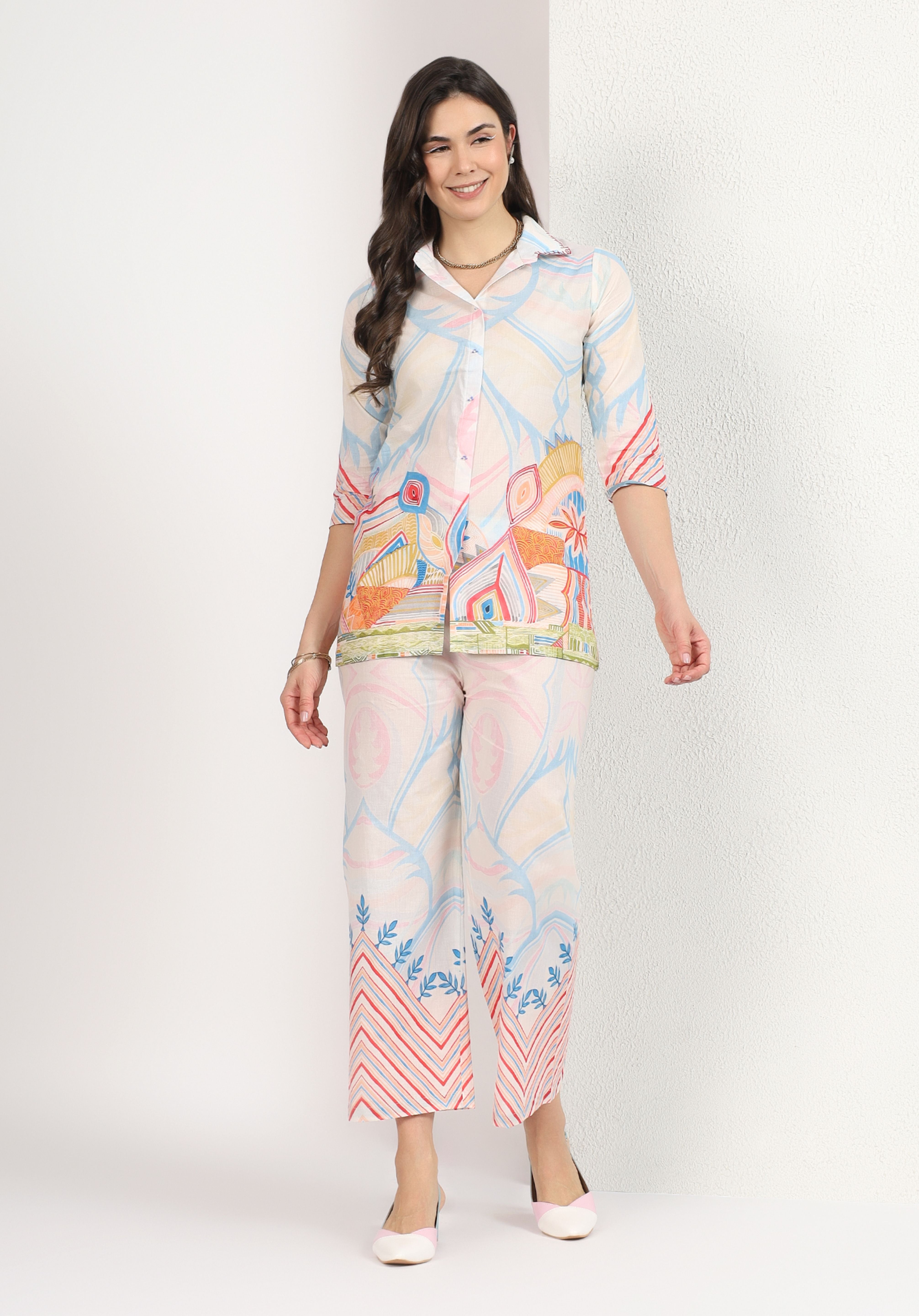 Cream Eshana Cord Set