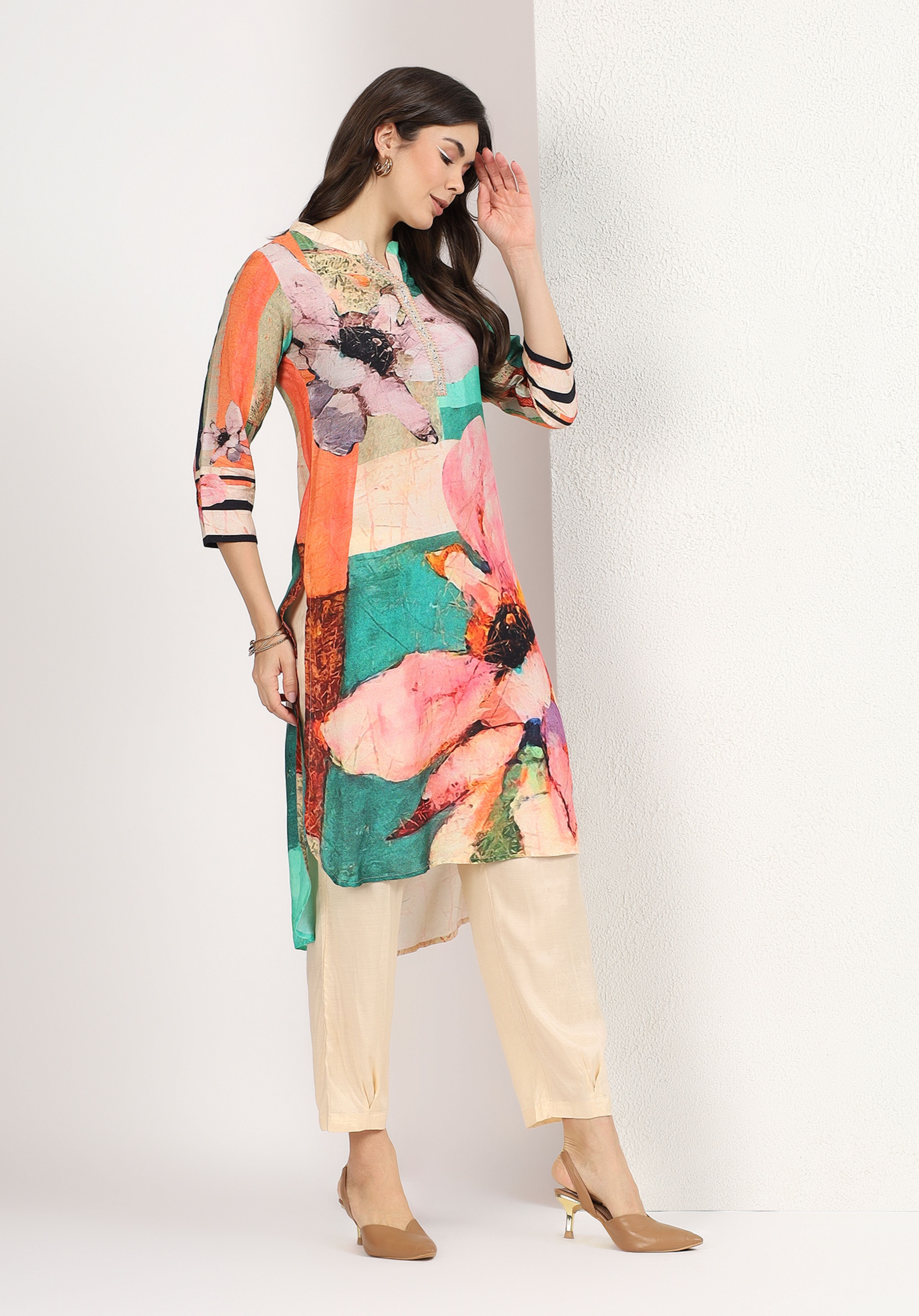 Multicolored Trishala Kurta Set