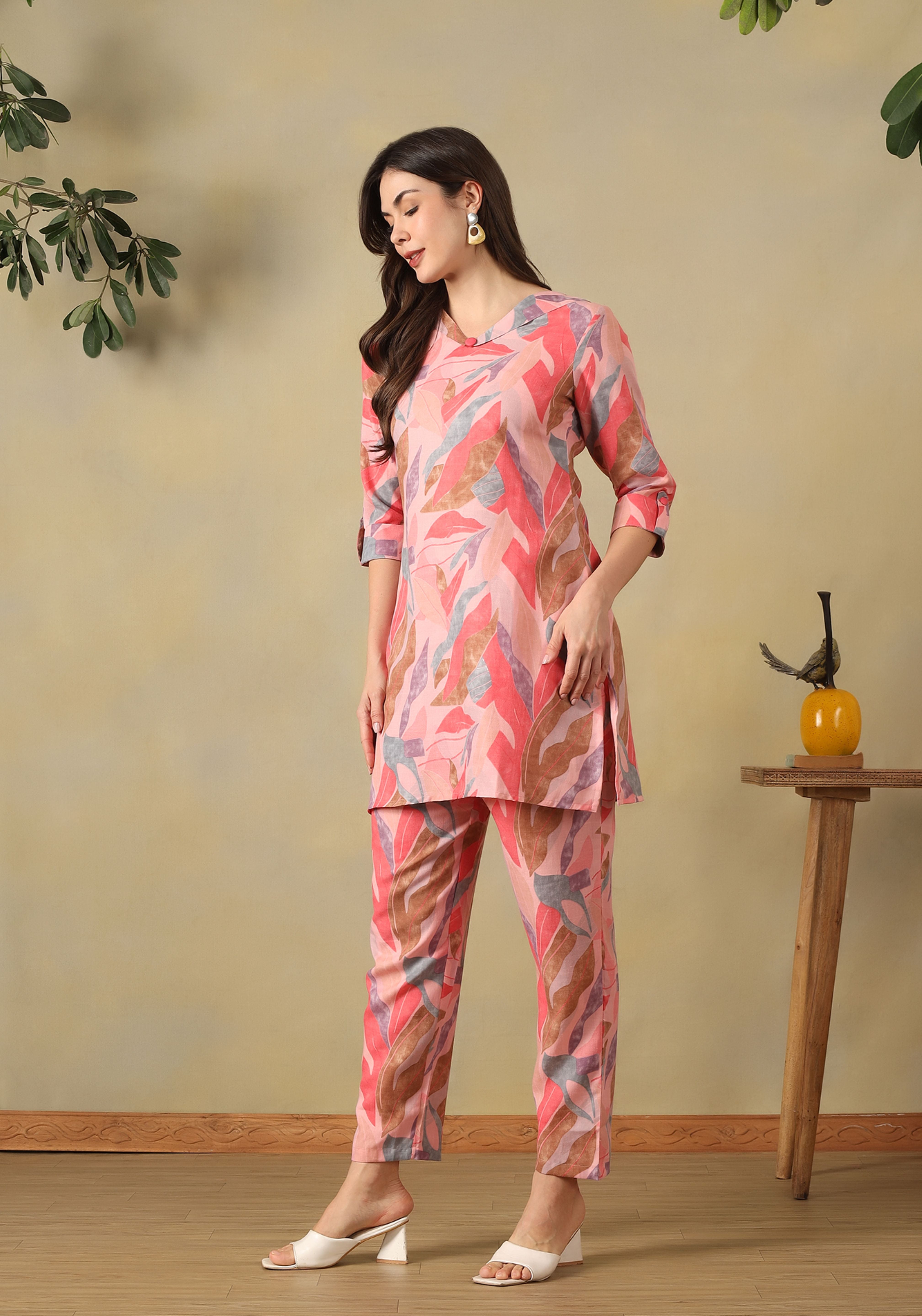 Pink Aritra Cord Set