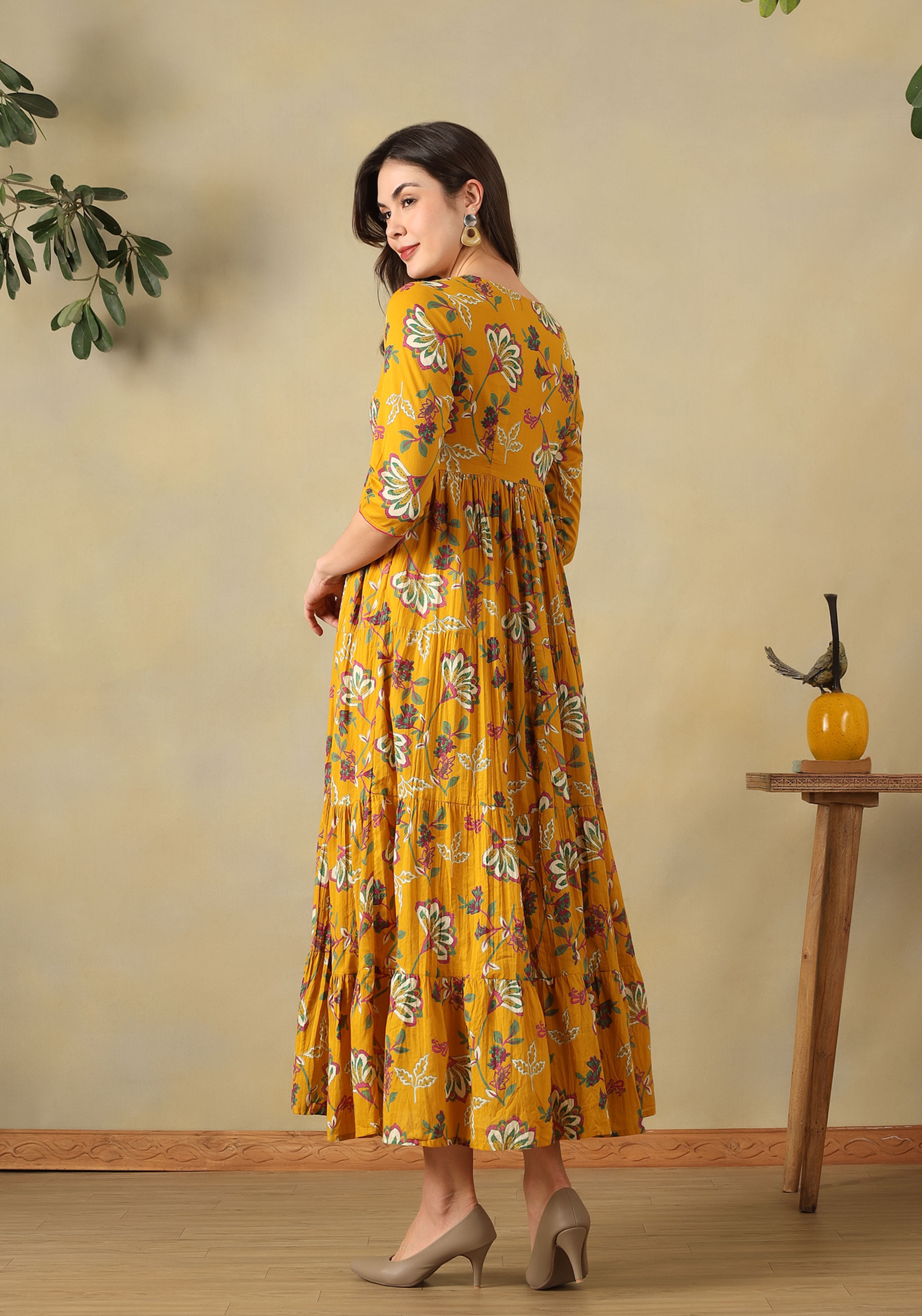 Mustard Yellow Vanshika Maxi Dress