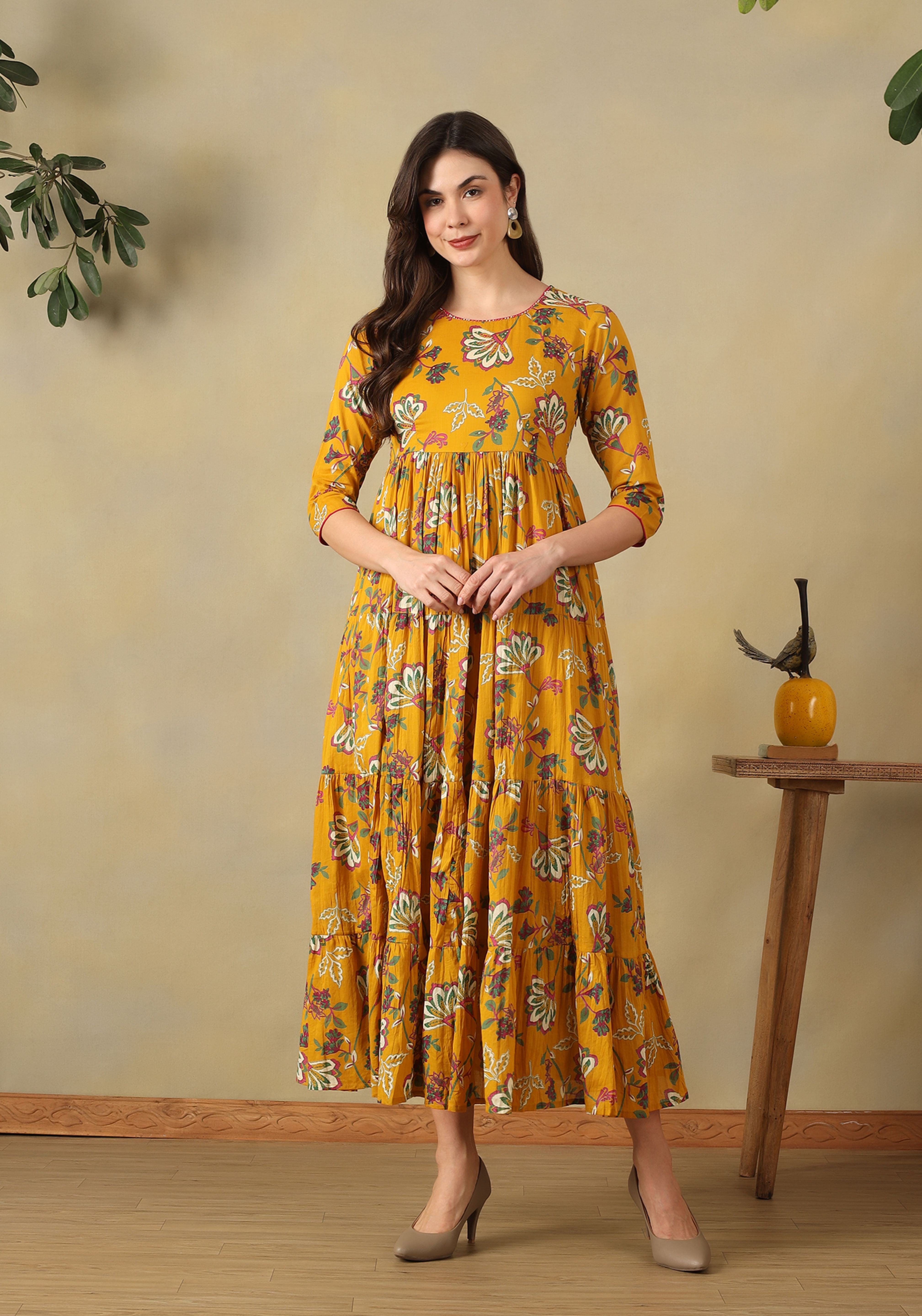Mustard Yellow Vanshika Maxi Dress