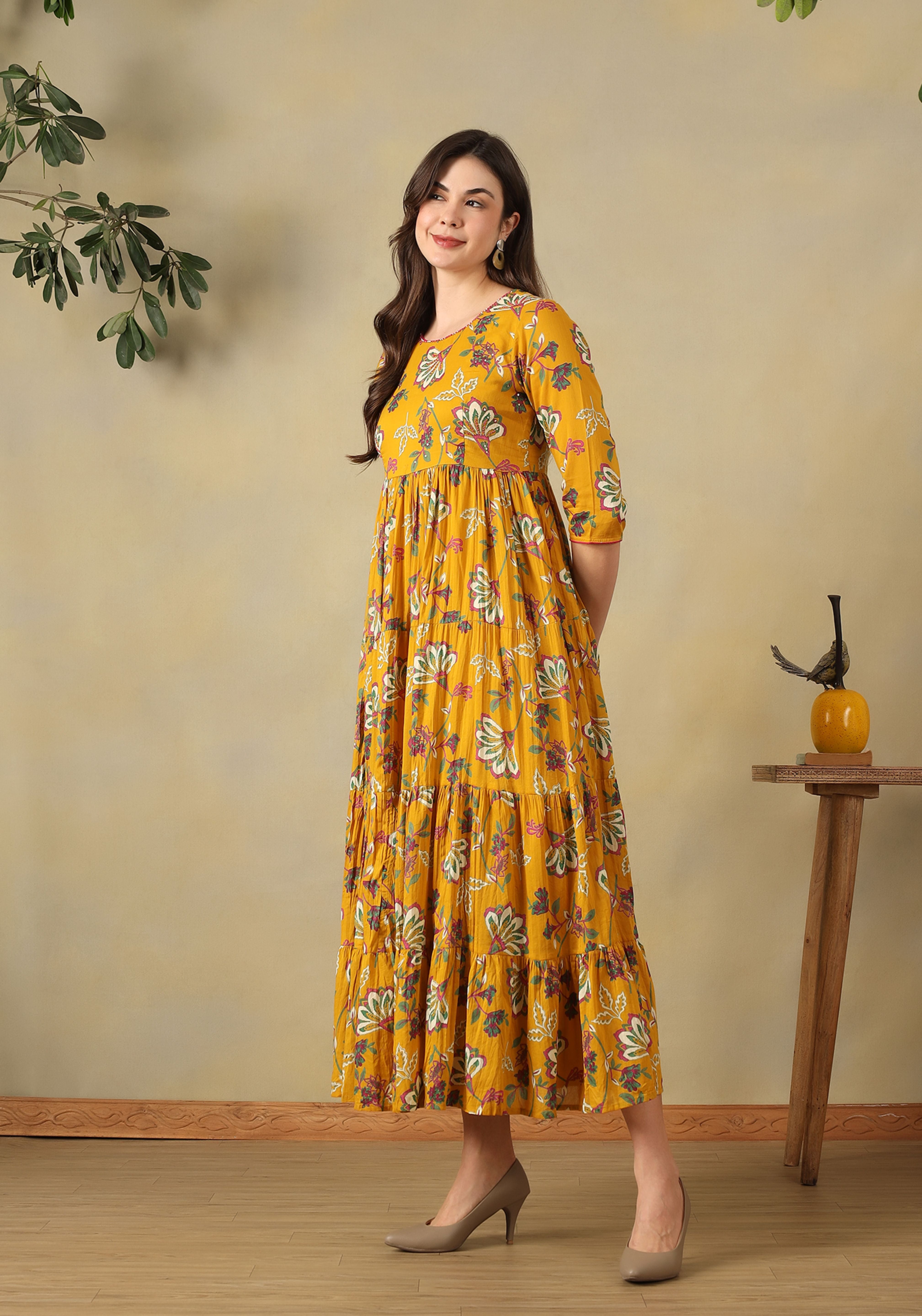 Mustard Yellow Vanshika Maxi Dress