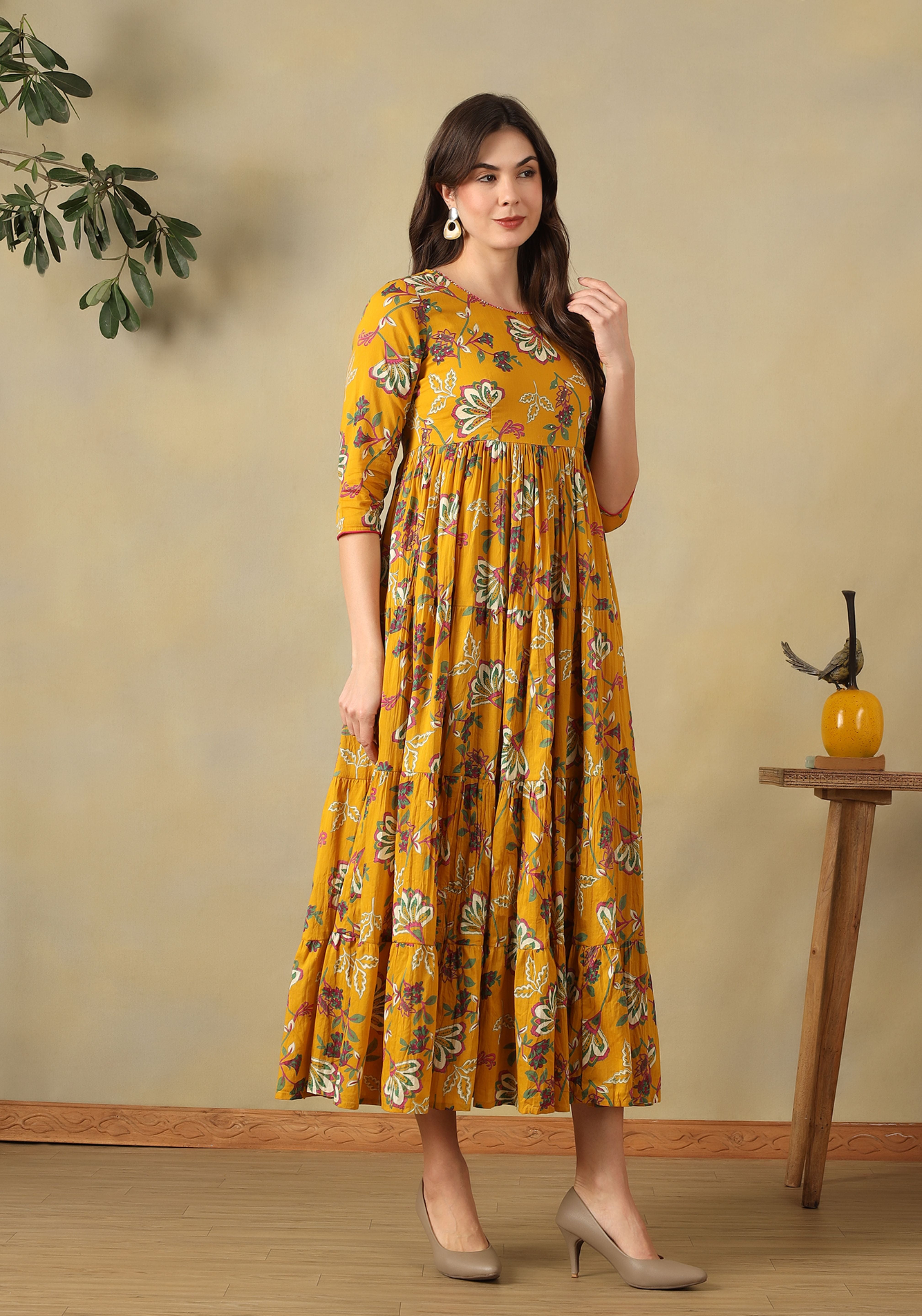 Mustard Yellow Vanshika Maxi Dress