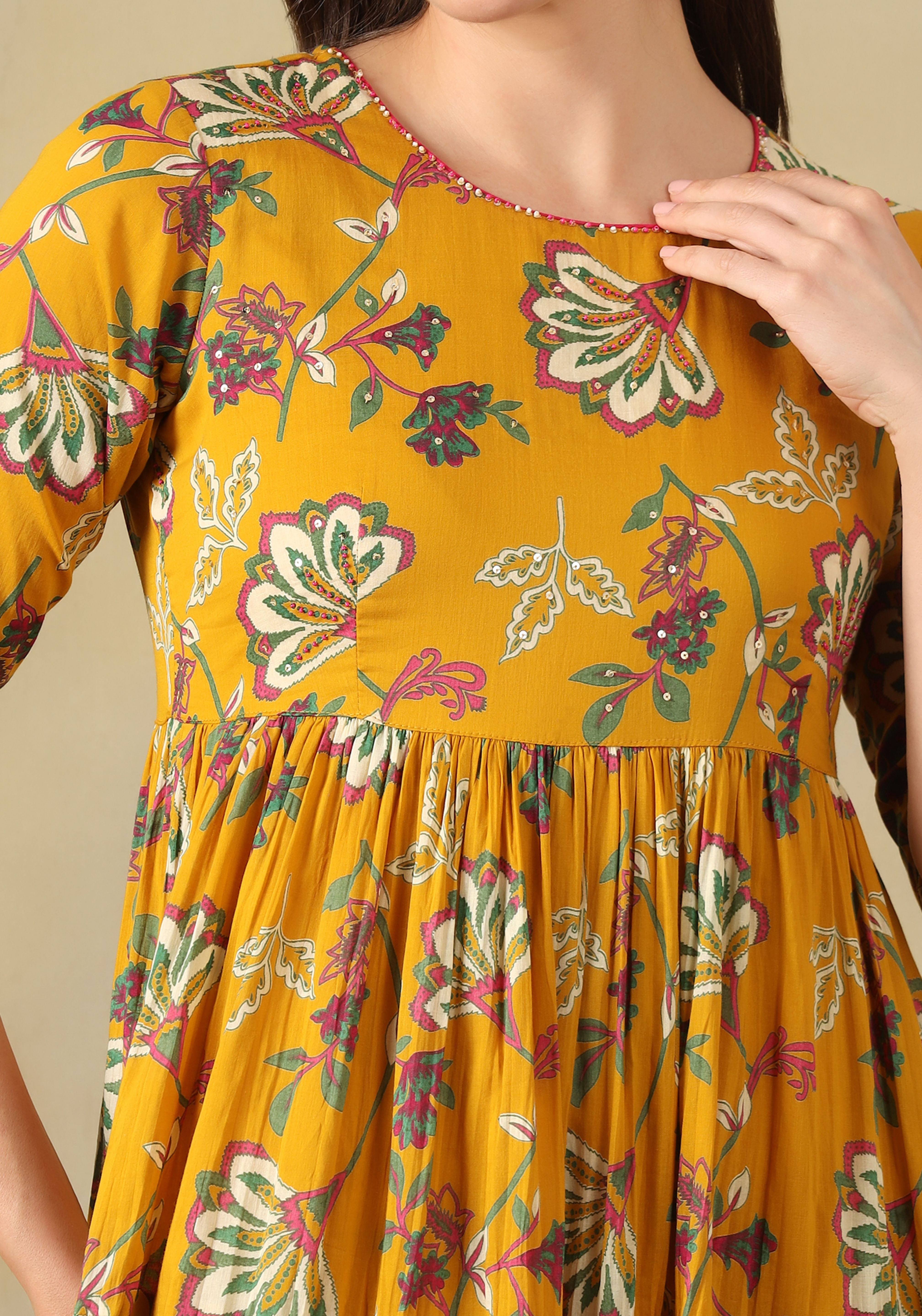 Mustard Yellow Vanshika Maxi Dress