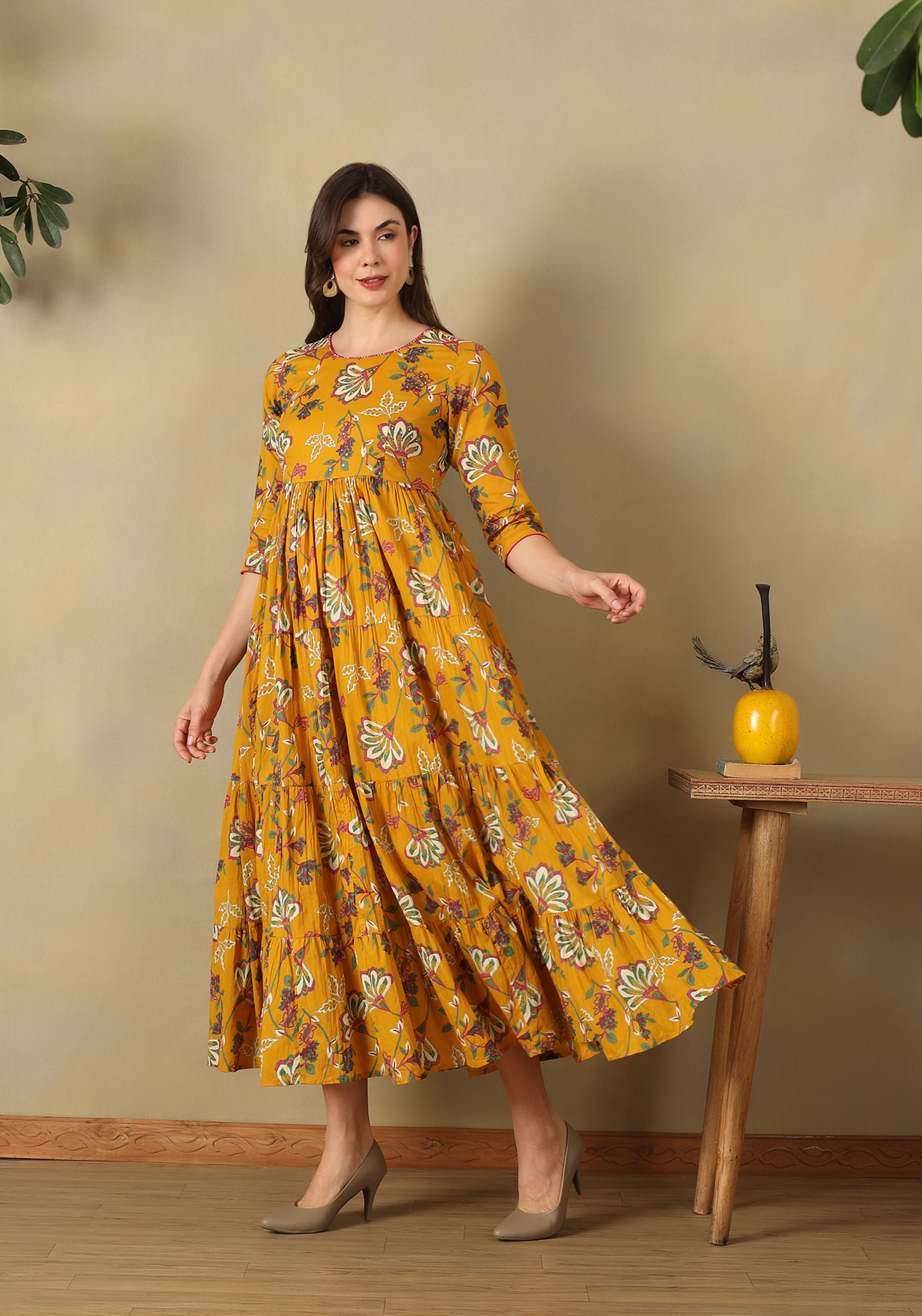 Mustard Yellow Vanshika Maxi Dress