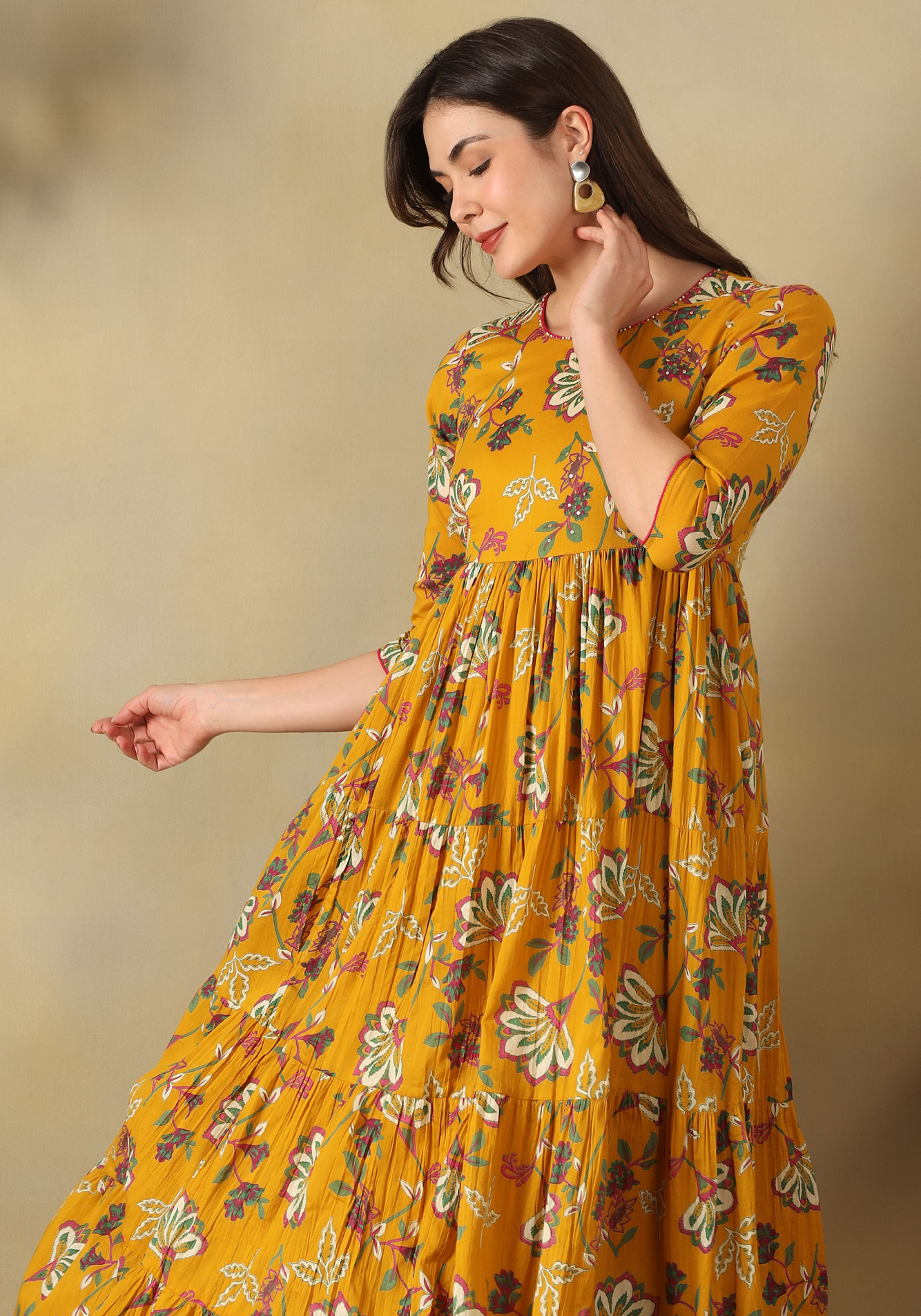 Mustard Yellow Vanshika Maxi Dress