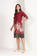 Maroon Meera Shirt Dress