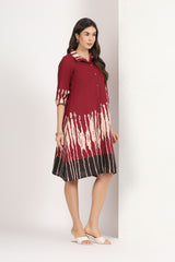 Maroon Meera Shirt Dress