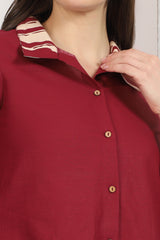 Maroon Meera Shirt Dress
