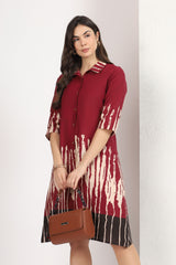 Maroon Meera Shirt Dress