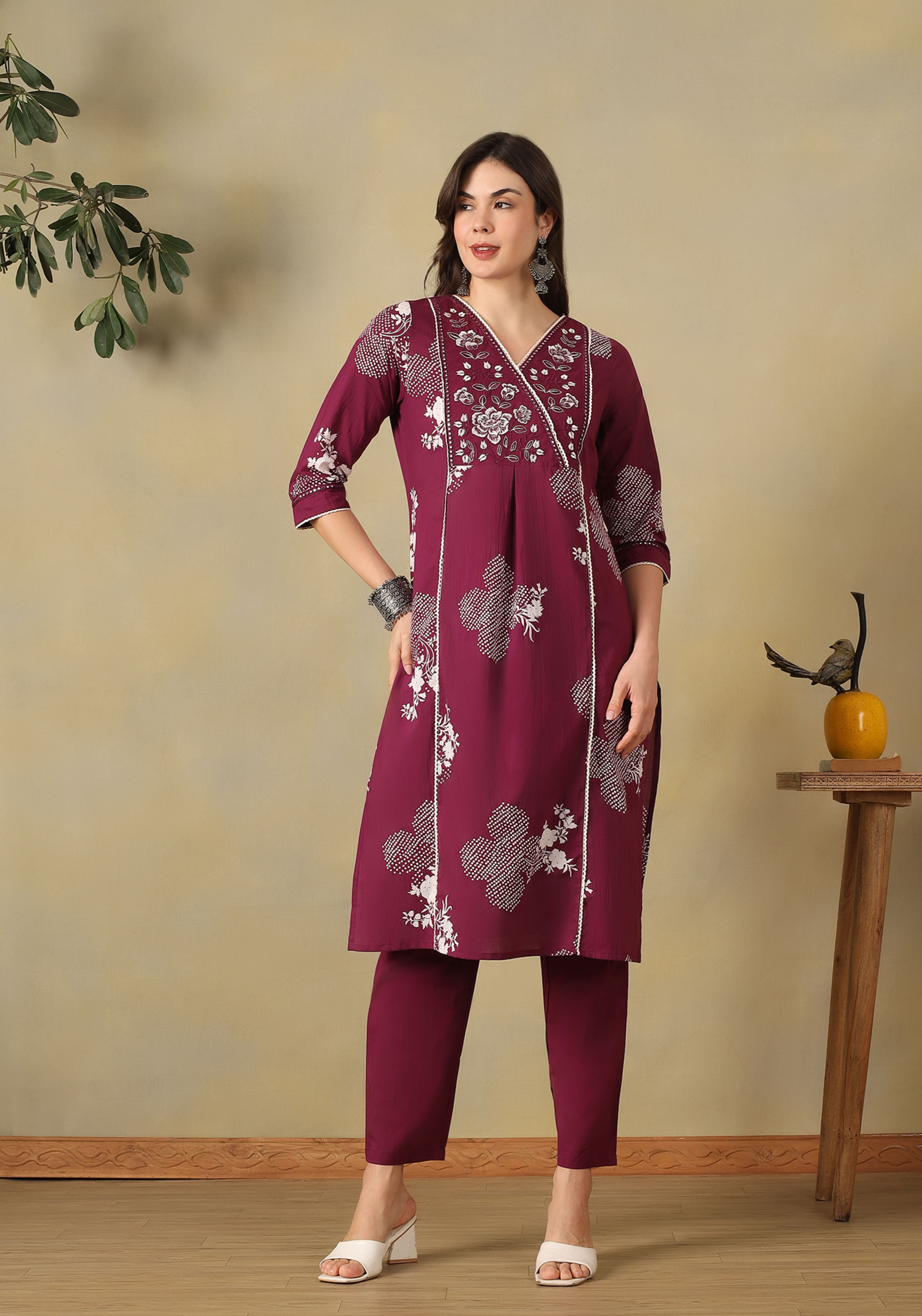 Deep Magenta Aaloka Suit Set