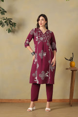 Deep Magenta Aaloka Suit Set