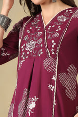 Deep Magenta Aaloka Suit Set