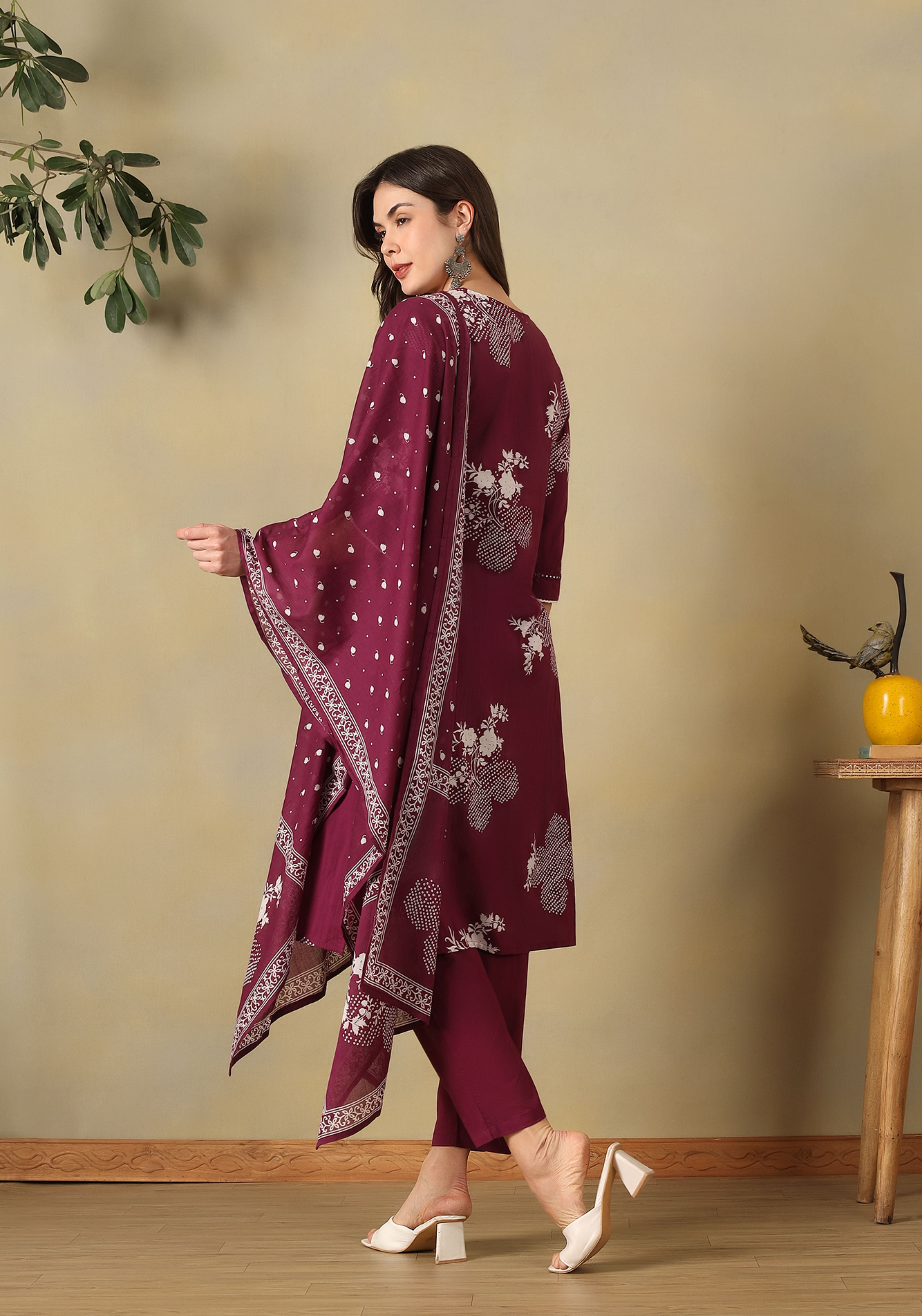 Deep Magenta Aaloka Suit Set