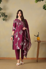 Deep Magenta Aaloka Suit Set