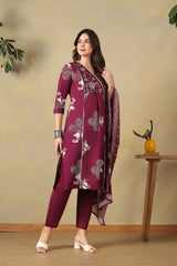Deep Magenta Aaloka Suit Set