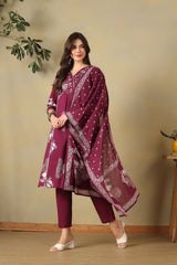 Deep Magenta Aaloka Suit Set
