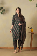Green Vasudha Suit Set