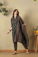 Green Vasudha Suit Set