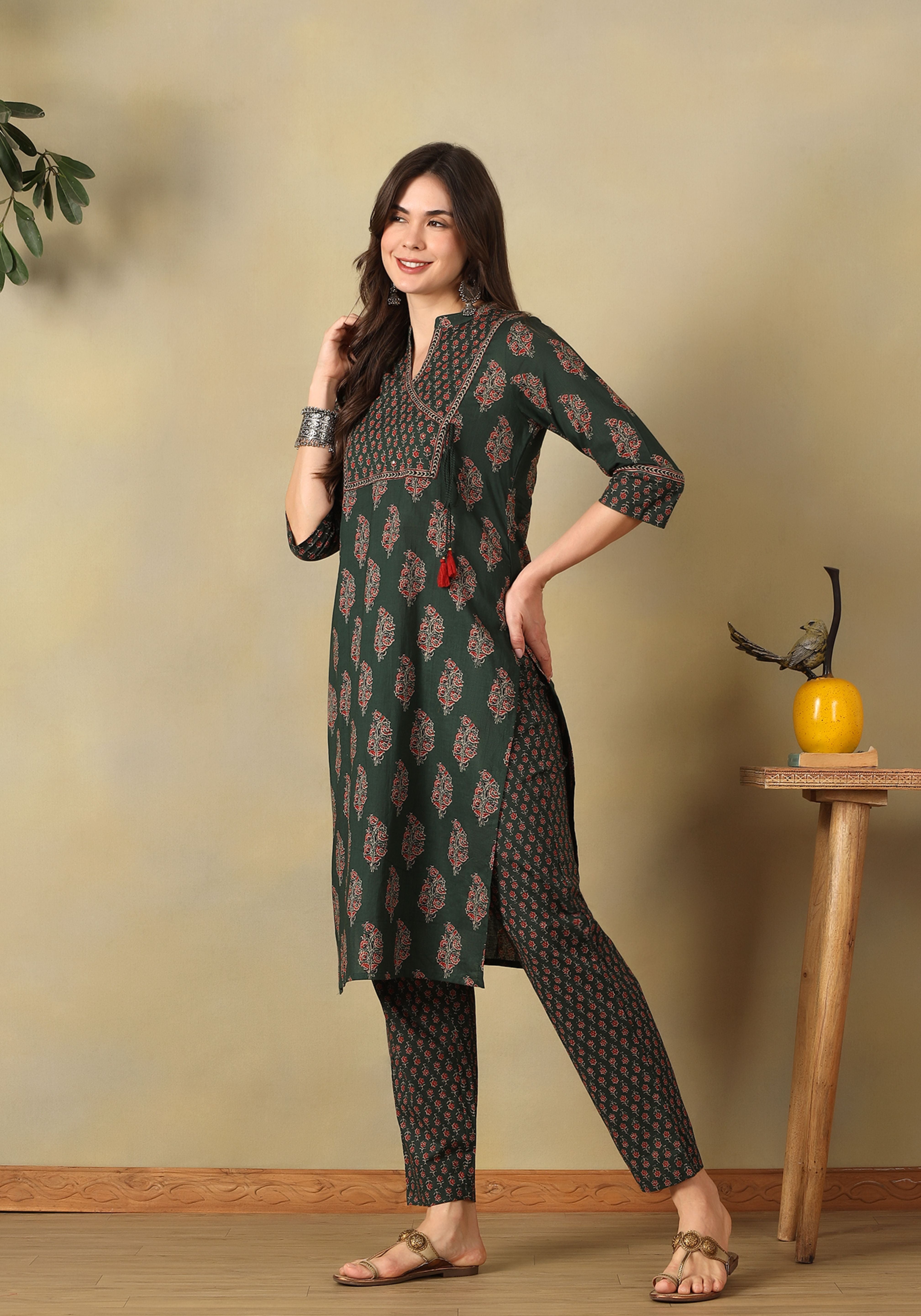 Green Vasudha Suit Set
