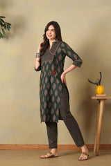 Green Vasudha Suit Set