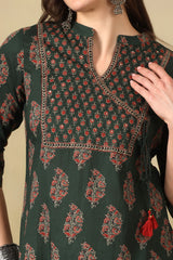 Green Vasudha Suit Set